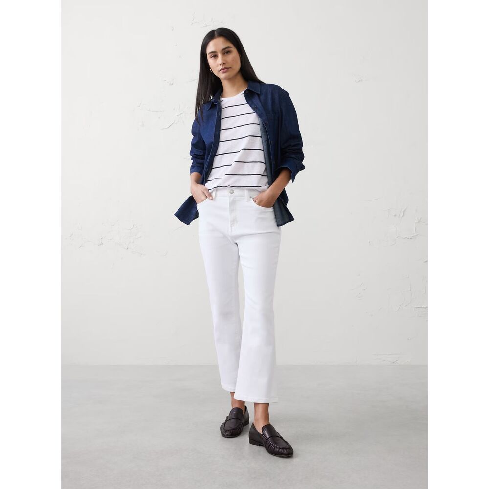 Banana Republic Factory | Cropped Bootcut White Denim Jeans | Size 28/6